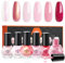 Modelones Nail Polish 6 Colors Pink White Nude Nail Varnish Set Sheer Light Pearl Summer Quick Dry Finger Nail Polish Bulk Manicure DIY Nail Art Salon Home For Women