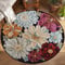 Sedefen Kurzflor Teppich Rund 120 cm Bunt Blumen Muster Terrassen Teppich Dekorative Wohnzimmer Schlafzimmer Vintage Teppich Läufer Indische Boho,Anti-Rutsch Unterseite,Felloptik