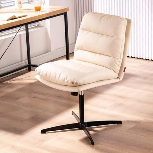 Criss Cross Stuhl Beinig, Höhenverstellbarer Breitsitz Computer Task Stuhl Dreh Eitelkeit Stuhl, Armloser Büro Schreibtisch Stuhl Keine Räder, Stoff Home Stuhl
