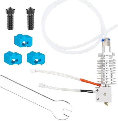 HIKUDIY V5 J-Head Hotend Kit für Anycubic Vyper/Kobra Plus/Kobra Max, 3D Drucker Ersatzteilset für Druckkopf mit 2PCS Silikonsocken, 2PCS 0.4mm Düsen, 1PCS 7mm Gabelschlüssel