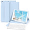 zoyu Tastatur Hülle für iPad 9. Generation / 8. Generation / 7.Generation 10,2 Zoll, Magnetisch Abnehmbarer Bluetooth-Tastatur mit Weiche TPU Rückseite Schutzhülle für iPad 9/8/7, Hellblau