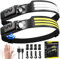 Head Torch Rechargeable,2 Pack 3000 Lumens 230° Wide Beam Super Bright Headtorch with Hands Free Sensor,Led Head Torch 1500mAh IPX5 Waterproof Lightweight,Headlamp for Adults Kids Camping,Fishing