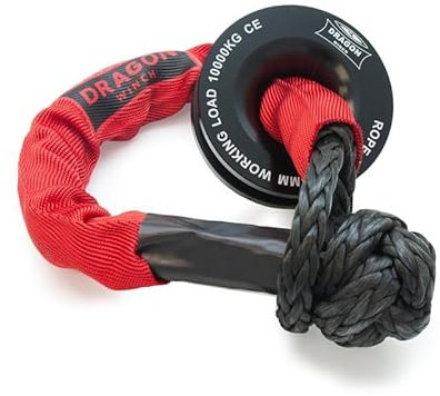 Dragon Winch Umlenkrolle Block für Seilwinde - 10T (22000 lbs) Block Kapazität, Offroad-Bergung, Verdoppelt die Zugkraft | kompatibel mit Synthetikseil Ideal für 4x4 Fahrzeuge