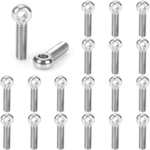 M5 Drehbolzen Fischaugenbolzen - 20 Stück M5 x 20mm Augenbolzen 304 Edelstahl Maschinen-Schulter-Liftaugenbolzen, Ringmutter Ring Schraube für die Automobilherstellung Ventile Rohre