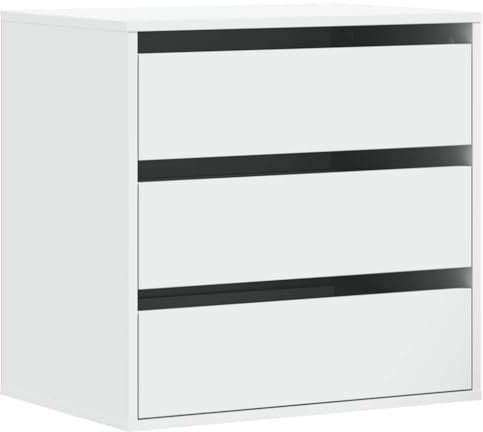 vidaXL Kommode, Sideboard mit 3 Schubladen, Schubladenschrank Schrank für Wohnzimmer, Anrichte Flurschrank Beistellschrank, Weiß Holzwerkstoff