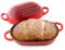 Enameled Cast Iron Bread Oven (Red), Non-Stick Single Loaf Cast Iron Bread Pan with Lid, Easy Homemade Sourdough Dutch Oven with Lid, Oven-Safe Artisan Bread Baking Pan, Cast Iron Loaf Pan with Lid