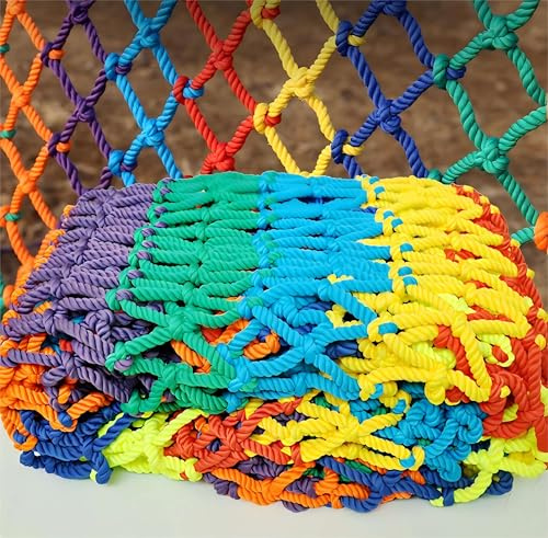 FIYSON Sicherheitsnetz für Kinder, 3cm mesh Balkon Katzennetz, Treppen Schutznetz, Absperrnetz Outdoor, Schutznetz hochbett, Netz rausfallschutz, Universal schutznetz, Bunt (1.5 x 2m)