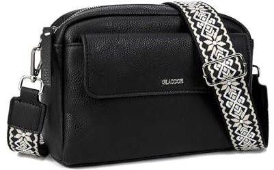 Gladdon sac bandouliere femme, petit sacoche femme bandoulière, sac à main en cuir léger et imperméable avec bandoulière amovible pour un usage quotidien