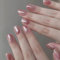 DMQ Medium Ombre Square Nails, 10Pcs Pink White Gradient False Tips, Handmade Press-On, Full Cover Stick-on Art