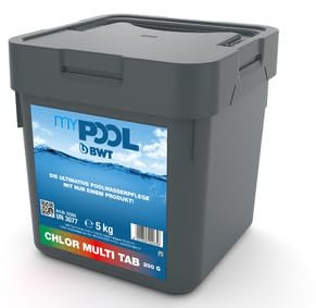 zbs24 Chlor Multi Tabs 200gr. Tabletten im 5 kg Eimer - 3in1 Produkt gegen Algen - Chlordesinfektion - Flockungsmittel