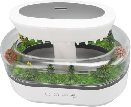Regentropfen Aromatherapie Diffusor für ätherische Öle, 260 ml Luftbefeuchter mit 7 Farben LED Lichtern, Design für Zuhause, Büro, Auto, ruhiges Nebelgeräusch, automatischer Aus