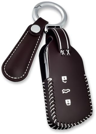 OFFCURVE Coque Cle Cuir Cordovan, Etui Cle avec Porte Clef Apte à VW Volkswagen Golf 8 ID.3 ID.4 Seat Leon MK4 Tarraco Ateca Skoda Octavia Cupra Formentor Born