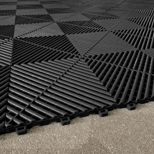Tenzo-R Performance Bodenfliesen Garagenboden Floor Schwarz 9 Stück = 1,44m²