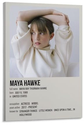 SANWYA Maya Hawke Filmdruck, Motiv: weiblicher Stern, modern, Heimdekoration, Poster, Rahmen-Stil, 60 x 90 cm