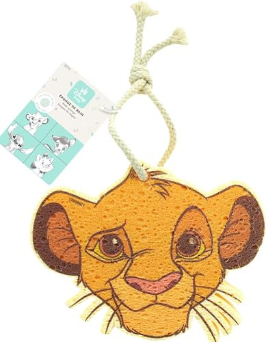 Disney Baby Eponge Bain Enfant Forme Simba - Accessoire Baignoire, Douche Mousse - Édition Le Roi Lion - Ultra-Douceur Corps Bébé, Enfant - Nettoyage Doux, Efficace - Produit Officiel Disney