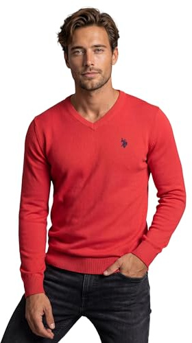 U.S. POLO ASSN. Herren Pullover (S-3XL) Classic Fit V-Neck Langarm Casual Sweatshirt P006