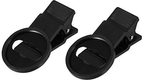 Handy Objektivklemmen 37mm aus Abs für Handyfotografie, 2 Stück | Schwarz, Rutschfest und Stabil, 20mm Lochdurchmesser, mit Speziallinsen für 37mm Filter