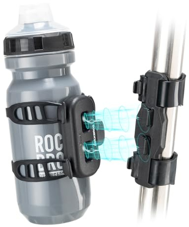ROCKBROS Magnetischer Fahrrad Flaschenhalter, Trinkflasche Fahrrad mit Halterung, Verstellbare Montage mit Schrauben oder Gummiband, Universal Halterung für MTB, Rennrad, Trekking & E-Bike