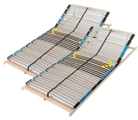 Sleepneo Lattenrost 160x200, Kopfteil verstellbar, 42 Latten, hohe Traglast bis 150Kg, Ergonomischer 7-Zonen-Lattenrost 160 x 200 cm, Buchenholz, Selbstmontage