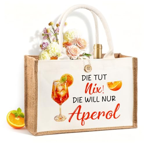 Giftota Aperol Geschenk Tasche, Wasserdicht Aperol Spritz Jutetasche, Frauen Geburtstag Geschenke, Weihnachtsgeschenke für Freundin - NIX
