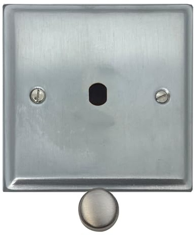 G&H DSC11-PK Deco Plate Satin Chrome 1 Gang Dimmer Plate Only inc Dimmer Knobs