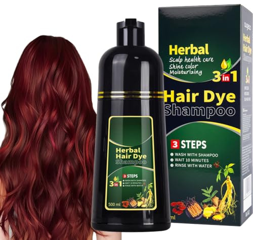 Virecose 500 ml Champú para Teñir el Cabello Rojo vino
