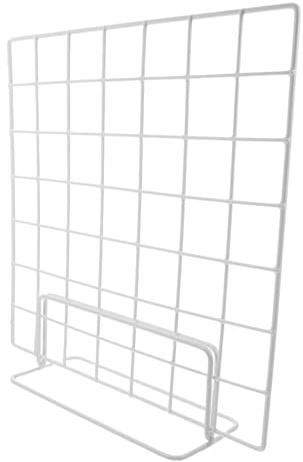 JHKNNK Rejilla de Exhibición de Mesa de Hierro Blanco, Práctica y Versátil Estructura de Cuadrícula, 2 Piezas para Oficina y Mercados