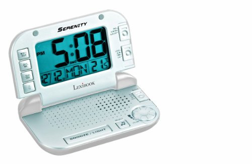Lexibook, Serenity Voyage, Programmierfunktion, Kopfhöreranschluss, Alarm- und Schlummertaste, Batterie, Weiß/Silber, RL930