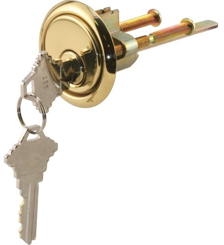 Prime-Line GD 52139 Brass Diecast, Rim Cylinder Lock with Trim Ring, 5 Pin (Single Pack)