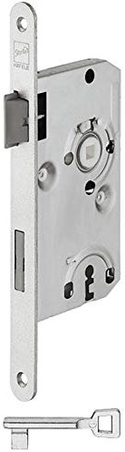 JUVA Einstemmschloss Zimmertür Einsteckschloss 72 mm mit Flüster-Falle - H10402 | BB - Buntbart | Zimmertür-Schloss für DIN-Rechts Türen | MADE IN GERMANY | 1 Stück - Türschloss silber mit Schlüssel