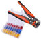TOPWAY Wire Stripper Crimper Set 400Pcs, Automatic 10-24 AWG (0.5~6.0mm²) 8-inch Self-Adjusting Electrician Cable Wire Terminals Cutting Plier Crimping Tool Kit 416501
