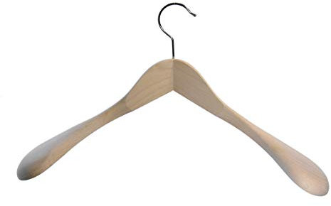 Hagspiel Kleiderbügel aus Holz, Schulterbügel aus Buchenholz, Made in Austria (EU) (5 St. roh unbehandelt)