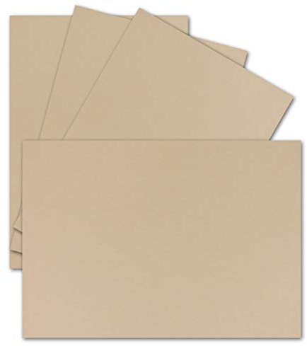 25x Einzelkarten Din A7-10,5 x 7,3 cm - 240 g/m² - Karamell (Braun) - Blanko Mini-Karten ideal für Geschenkanhänger, Namenskarten & Visitenkarten