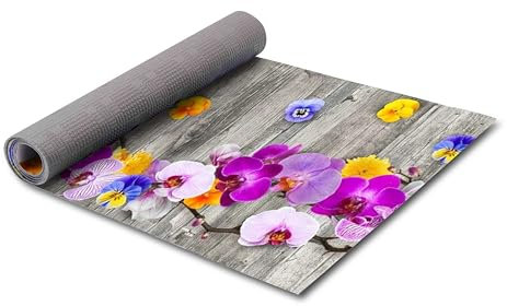 HomeLife Tappeto Cucina Antiscivolo Lavabile Made in Italy | Tappeto Passatoia al Metro PVC e Cotone con Stampa Colorata | Tappeto Cucina 100 cm in Vinile, Moderno e Decorativo Fantasia di Orchidee
