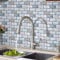 HyFanStr Thickened Self Adhesive Wall Tiles Kitchen Backsplash, Waterproof Stick, 3D Peel and Stick Bathroom Subway Tiles (10, Marble Blue)