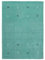 carpetfine Wollteppich Gabbeh Uni Türkis 120x170 cm | Moderner Teppich für Wohn- und Schlafzimmer