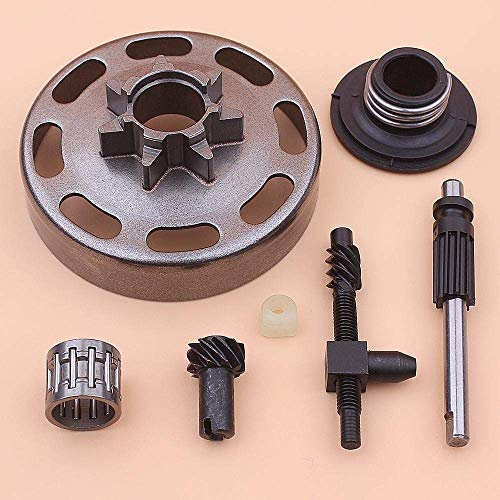 MQEIANG .325 7T Clutch Drum Compatible with Husqvarna 435 435E 440 440E Oil Pump Worm Gear Chain Adjuster Tension Bearing Chainsaw