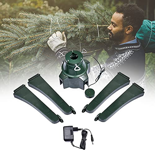 Lnobern Weihnachtsbaumständer 360-grad-drehbarer, Rollender Christbaumständer Elektrischer, mit Einfacher Bedienung, für Weihnachtsdekoration, Zuhause, Büro, 80cm