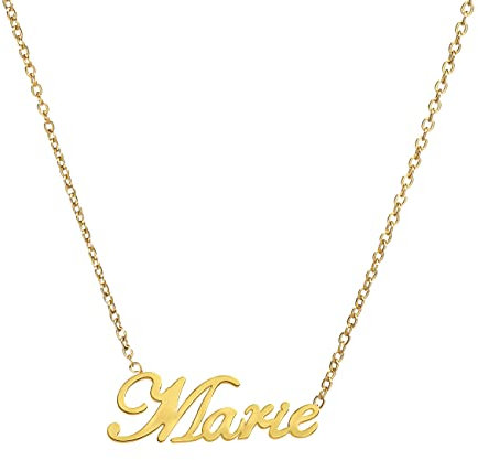 ANDANTE Premium Collection - Namenskette Marie 14K Gold Edelstahl Halskette Personalisierte Kette mit Namen - längenverstellbar 43 cm - 48 cm