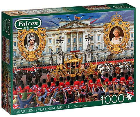 Falcon Jumbo Spiele Falcon The Queens Platinum Jubilee 1000 Teile - Puzzle für Erwachsene