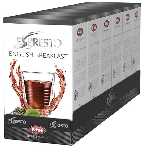 ESPRESTO English Breakfast Schwarztee, kompatibel mit K-fee & ALDI* EXPRESSI*, RFA zertifiziert, 96 Kapseln
