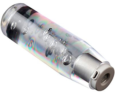 Mulcort Luz LED RGB perilla de cambio Palillo cristal transparente burbuja cambio 30cm, multicolor degradado palanca de cambio universal