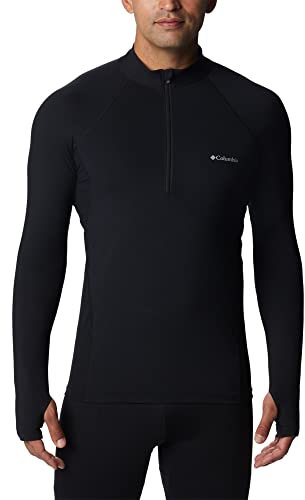 Couche de Base à Manches Longues Demi-zippé pour Homme, Midweight Stretch