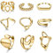 JeryWe 9 Stücke Damen Punk Ring Verstellbar Stapelringe Fingerringe Breiter Offene Stapelbare Kuppelring Set Unregelmäßige Geometrische Chunky Ringe Gold