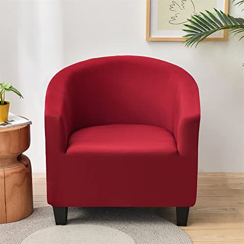 Morbuy Sesselhussen 1 Sitz, Stretch Sesselbezug Universal Sesselschoner Elastisch Sesselüberwurf Sofahusse mit Armlehnen für Clubsessel Loungesessel Cocktailsessel (Burgunderrot)