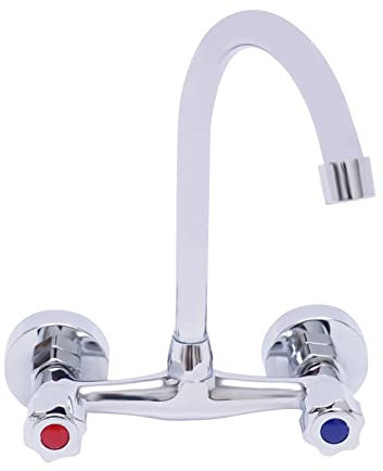 Wandmontage Wasserhahn Spültischarmatur 360° Drehen Küchenarmatur Küche Zweigriff Brause Mix Armatur