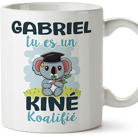 MUGFFINS Tazas Personalizadas para FISIOTERAPEUTA - En Francés - Koalifies Personalisés - 11 oz / 330 ml - Regalo Personalizable original y divertido