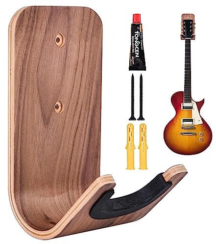 Support mural pour guitare – Support de guitare – Support mural en bois dur pour ukulélé, banjo, guitare électrique acoustique, basse Zorq