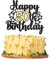 Gyufise 1 Pc Black Gold Glitter Happy 50th Birthday Cake Topper for 50 & Fabulous Birthday Supplies