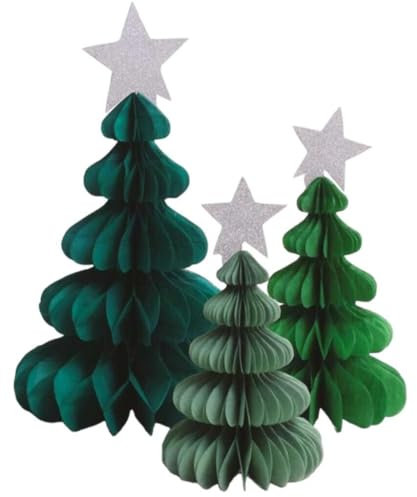 PaulStore Honeycomb Paper Christmas Tree Christmas Party Tablescape Decoration